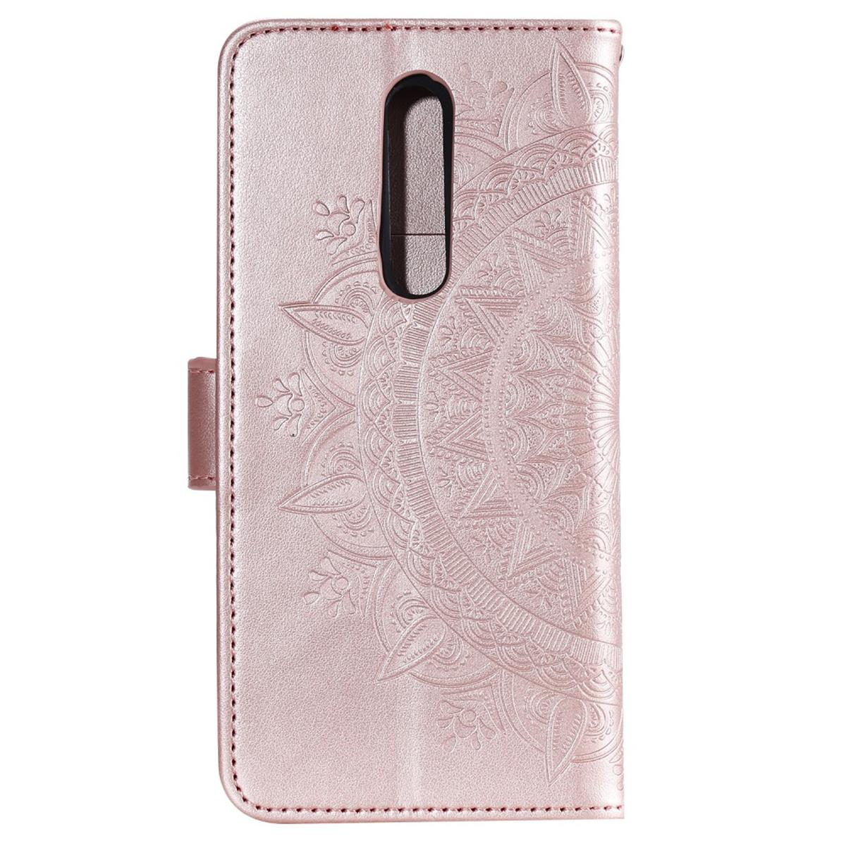 Klapphülle mit Mandala Xiaomi, / Mi Muster, Mi 9T Bookcover, COVERKINGZ 9T Pro, Roségold