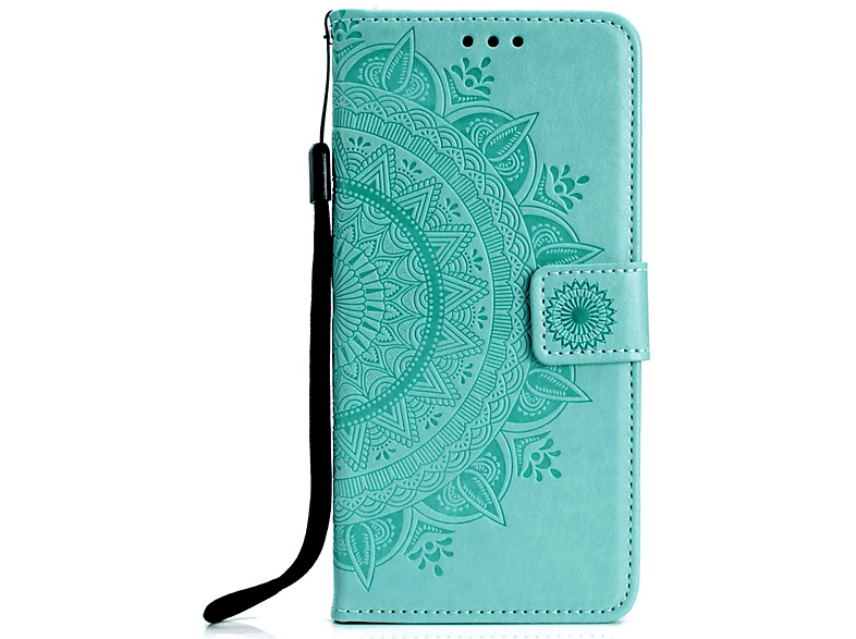 COVERKINGZ Grün Klapphülle A50/A30s, mit Galaxy Bookcover, Muster, Samsung, Mandala