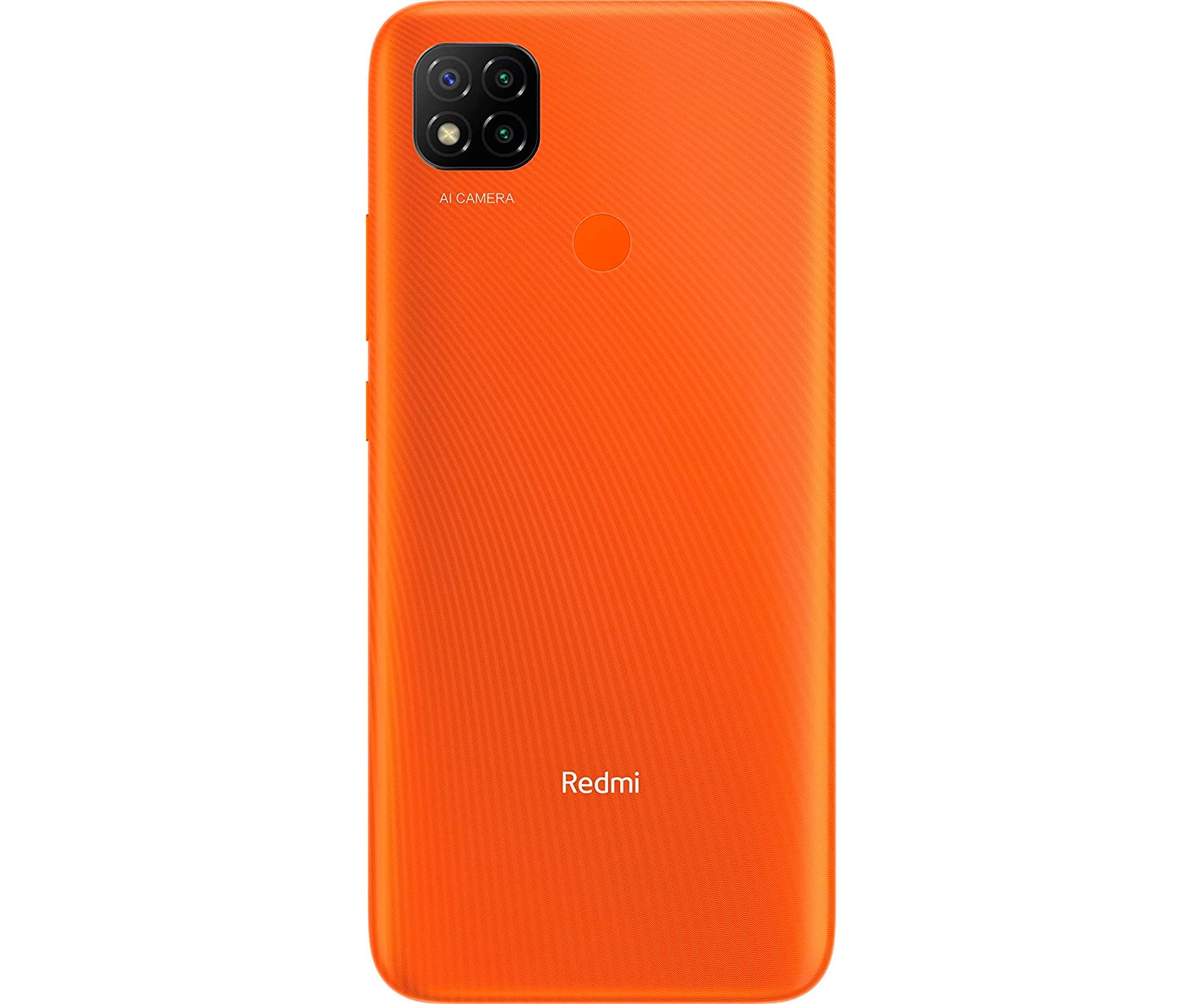 Pomarańczowy telefon Xiaomi Redmi z aparatem z tyłu.