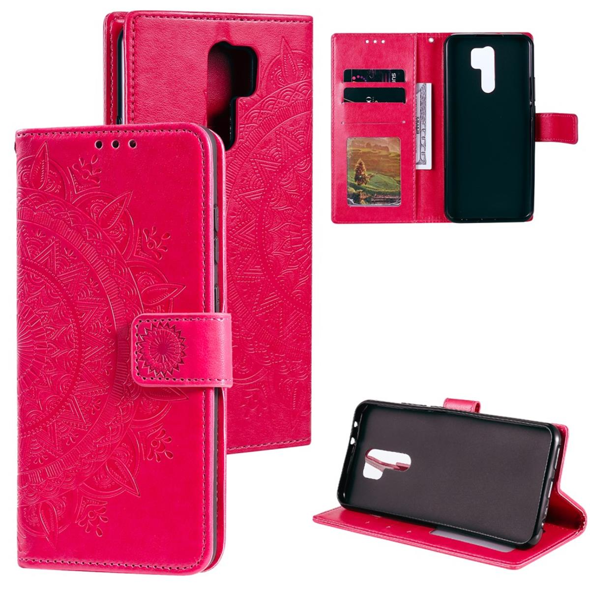 Muster, Pink COVERKINGZ Redmi Klapphülle Xiaomi, 9, Mandala mit Bookcover,