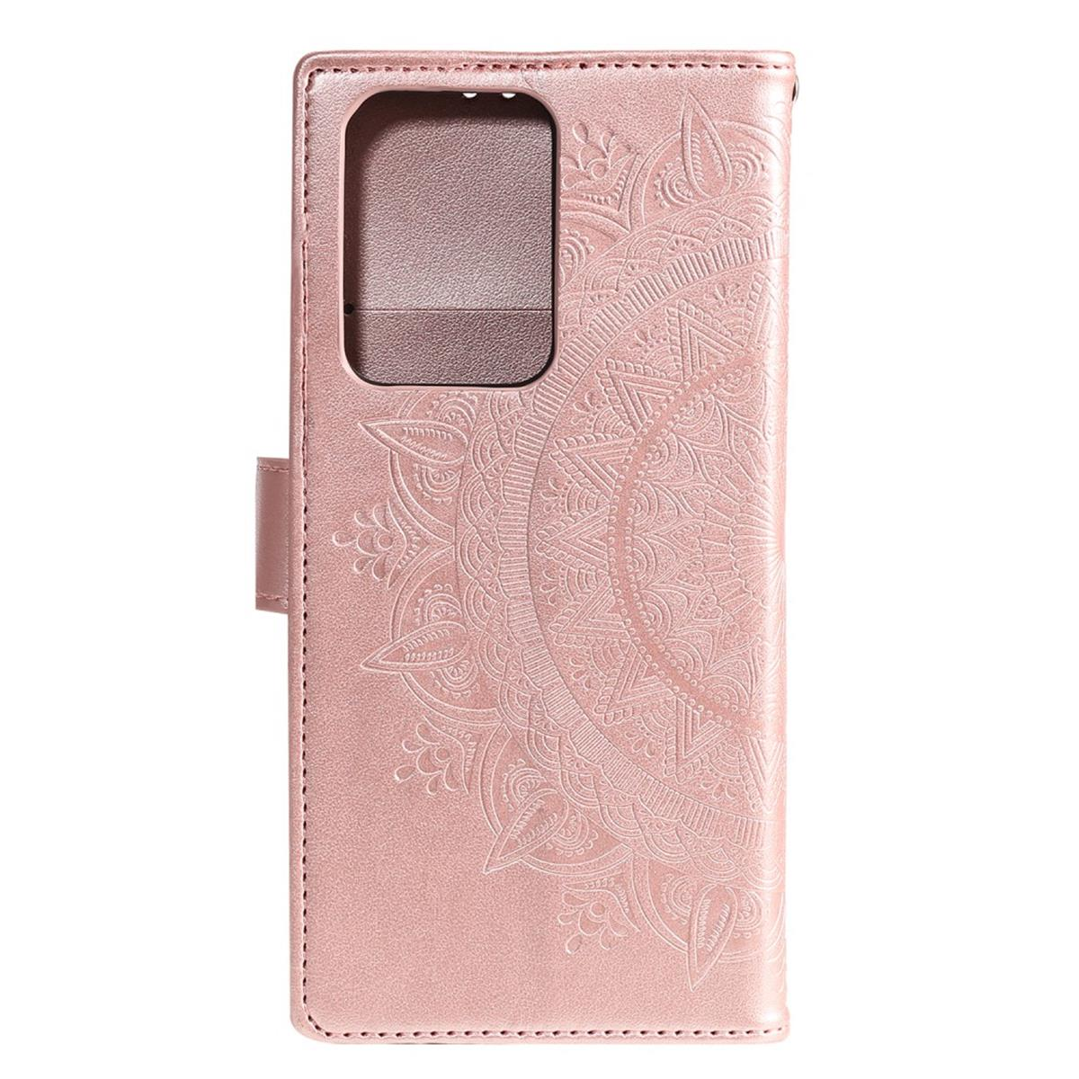 Roségold Mandala S20 Galaxy Ultra, COVERKINGZ Klapphülle Muster, Samsung, mit Bookcover,