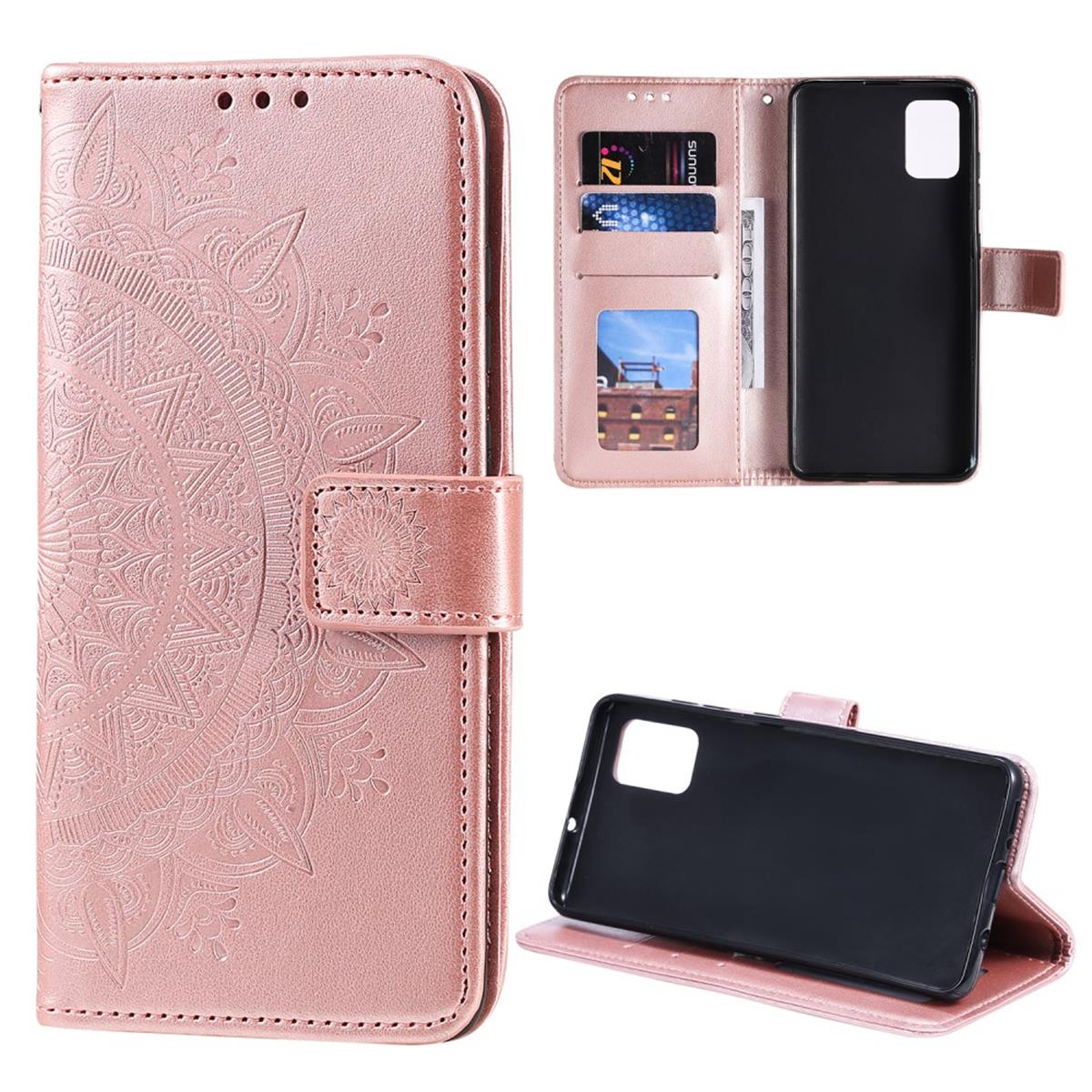 COVERKINGZ Klapphülle mit Samsung, Galaxy Muster, Roségold Mandala Note20, Bookcover,