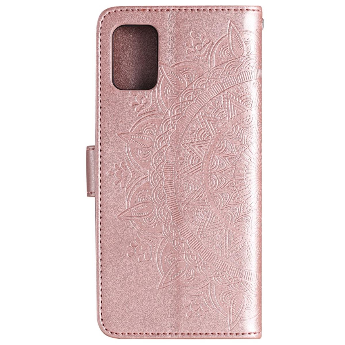 Klapphülle Muster, Galaxy Roségold COVERKINGZ mit A31, Samsung, Mandala Bookcover,