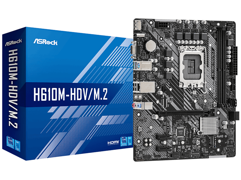 schwarz;silber Mainboards ASROCK H610M-HDV/M.2