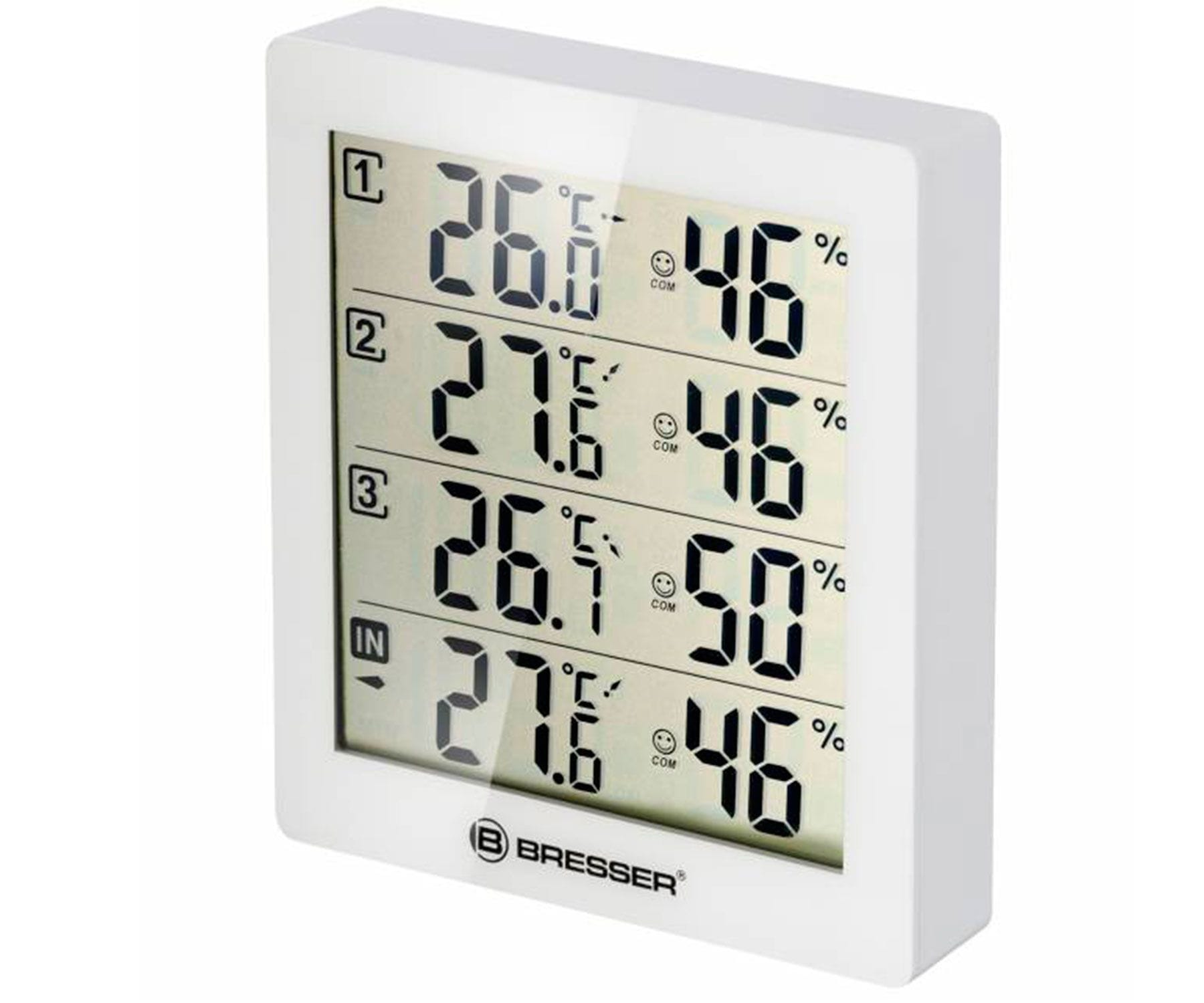 Bresser Tempy Thermo-Hygrometer 3er Set - Klimakontrolle Mit Smiley-Anzeige