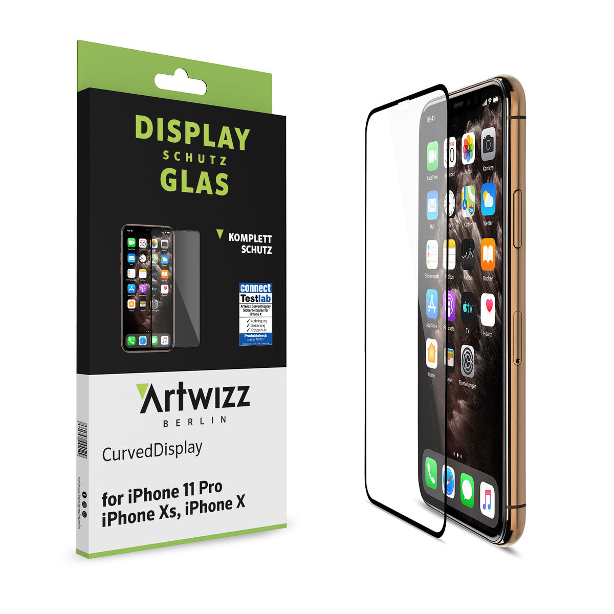 ARTWIZZ Pro) iPhone 11 / X/Xs Displayschutz(für Pack) iPhone (2er CurvedDisplay Apple