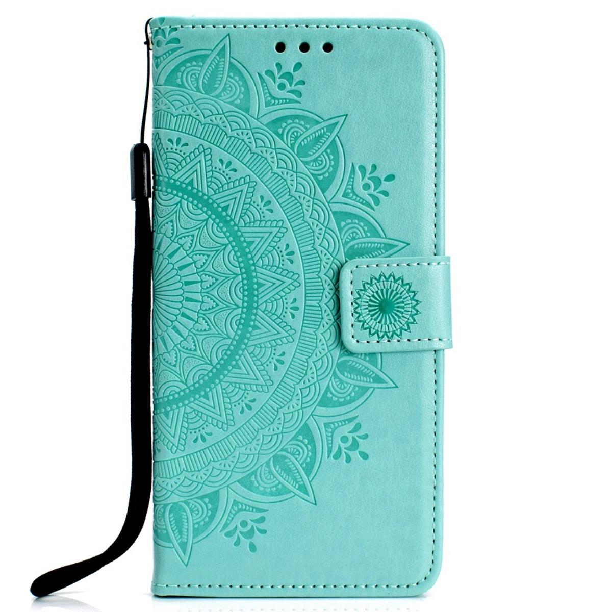 Bookcover, Grün mit Huawei, COVERKINGZ Mandala Klapphülle Muster, Y6p,