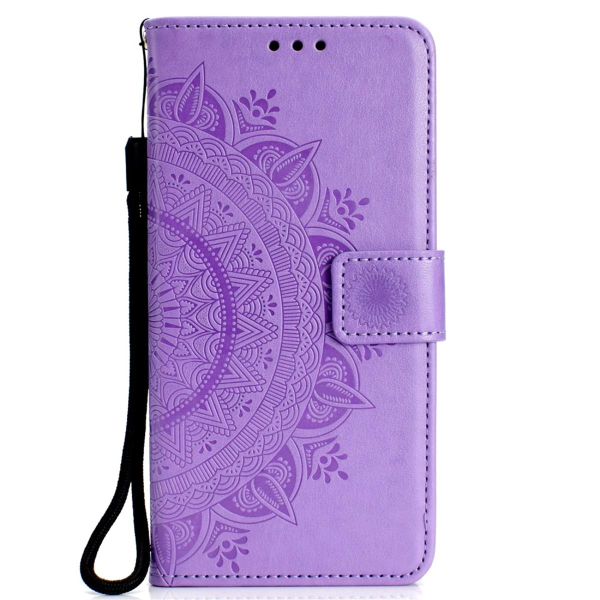Klapphülle COVERKINGZ Lila Galaxy mit S10, Mandala Bookcover, Muster, Samsung,