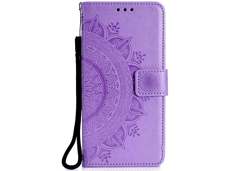 COVERKINGZ Klapphülle mit Mandala Muster, Bookcover, Samsung, Galaxy S10, Lila