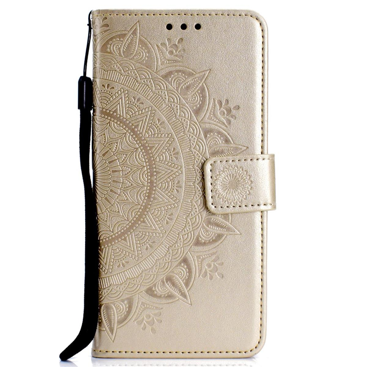COVERKINGZ Klapphülle mit Mandala Gold Bookcover, Muster, Y6p, Huawei