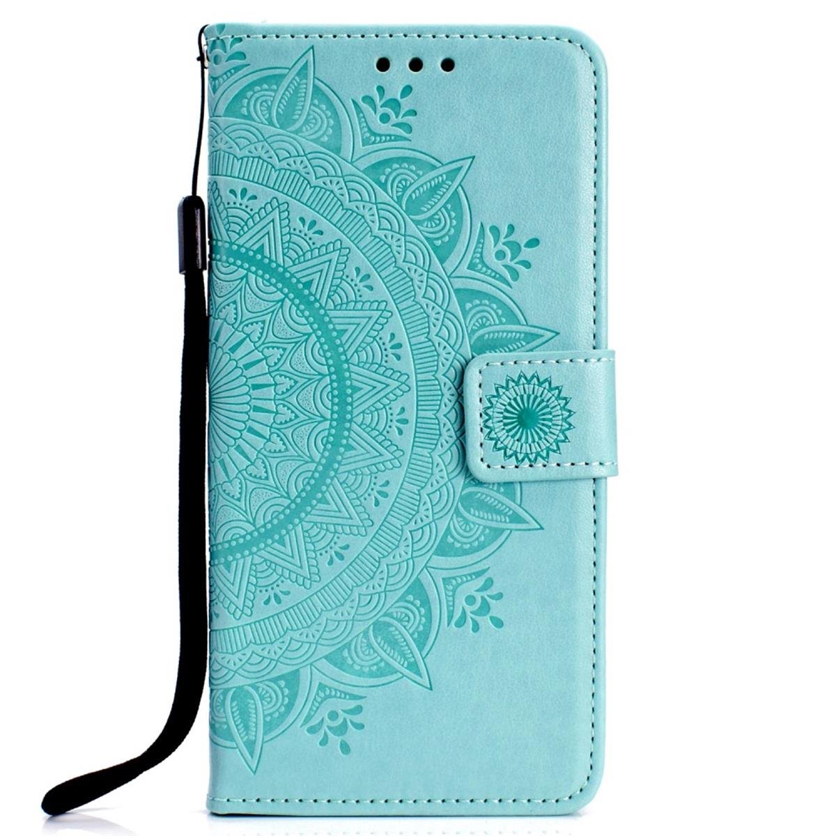 Muster, Bookcover, [Plus], S10+ Klapphülle mit Mandala COVERKINGZ Galaxy Samsung, Grün