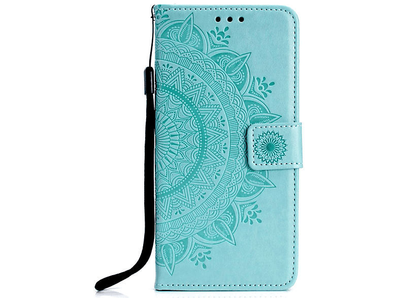 COVERKINGZ Klapphülle mit Mandala Muster, Bookcover, Samsung, Galaxy S10+ [Plus], Grün