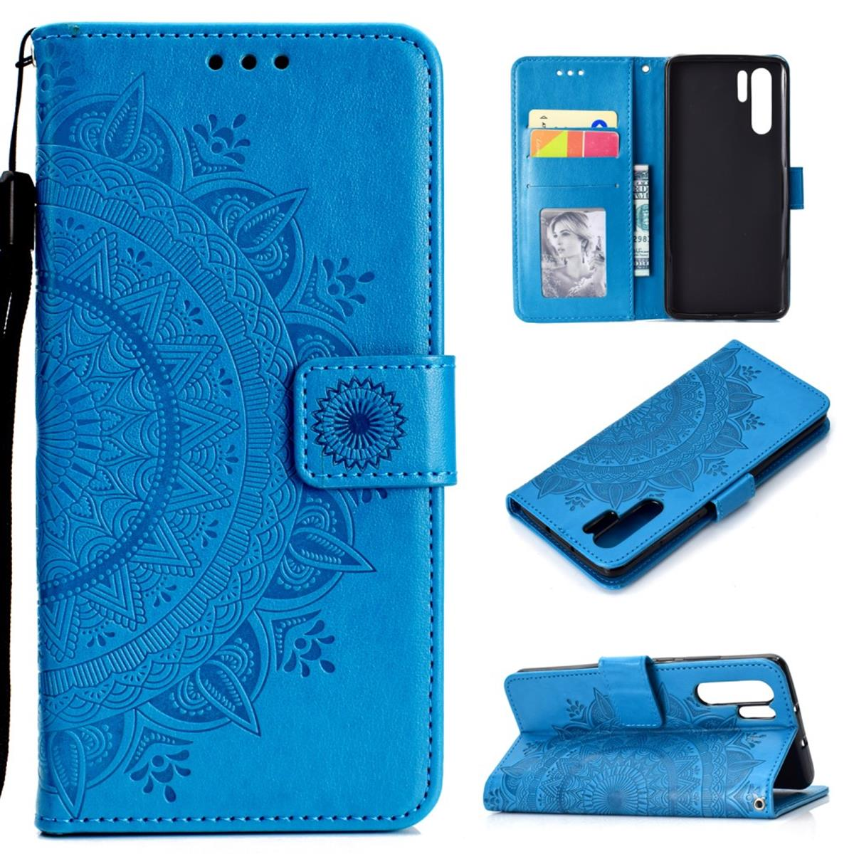 Mandala Klapphülle mit Blau P30 Pro, COVERKINGZ Muster, Bookcover, Huawei,