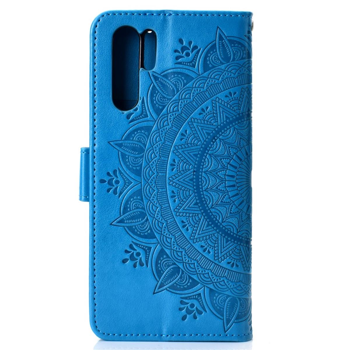Mandala Klapphülle mit Blau P30 Pro, COVERKINGZ Muster, Bookcover, Huawei,