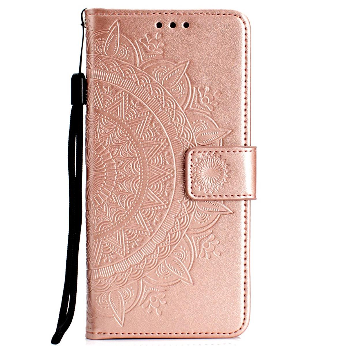 COVERKINGZ Klapphülle mit Roségold Bookcover, S10, Muster, Mandala Galaxy Samsung