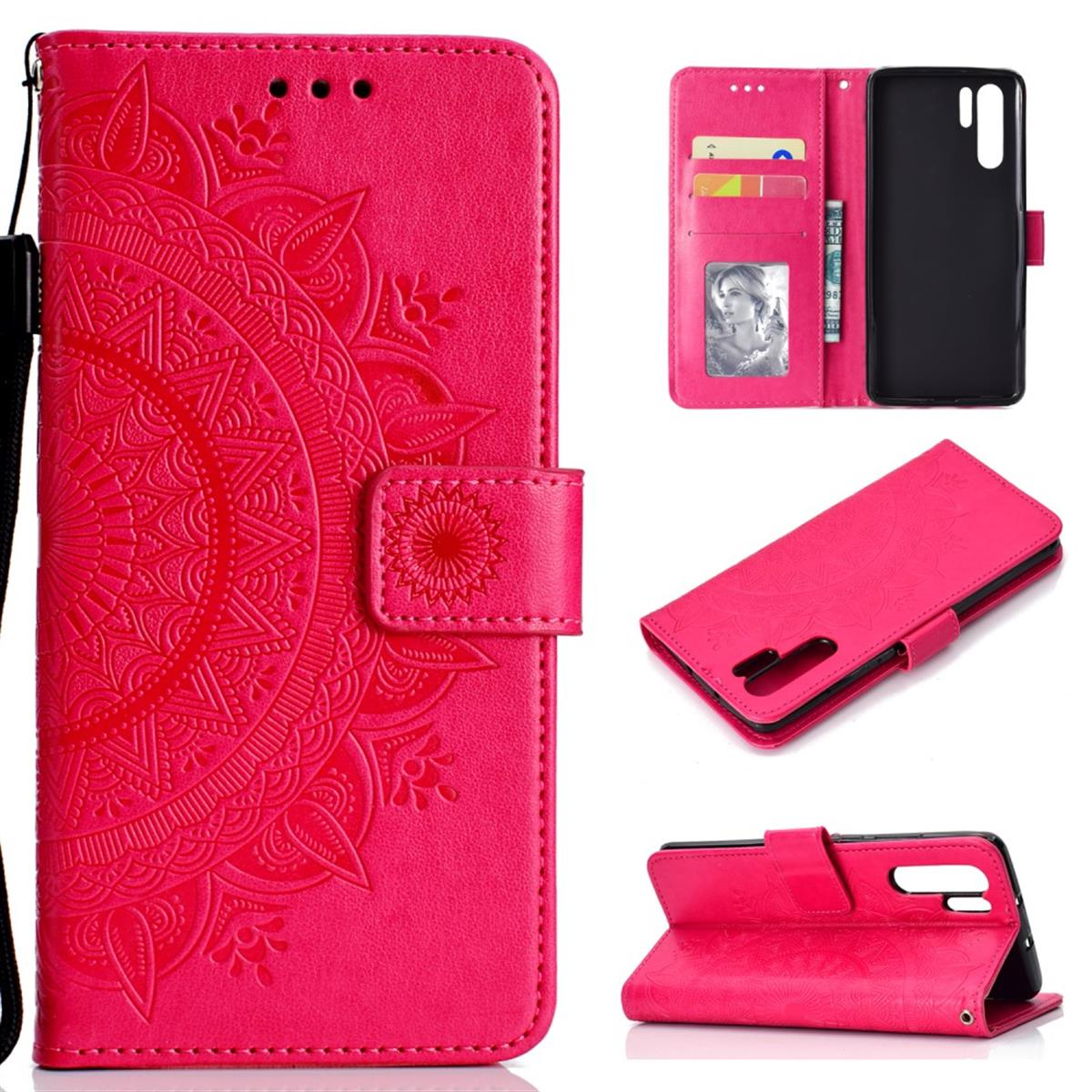 Pink P30 Huawei, Klapphülle Pro, mit Mandala Muster, Bookcover, COVERKINGZ