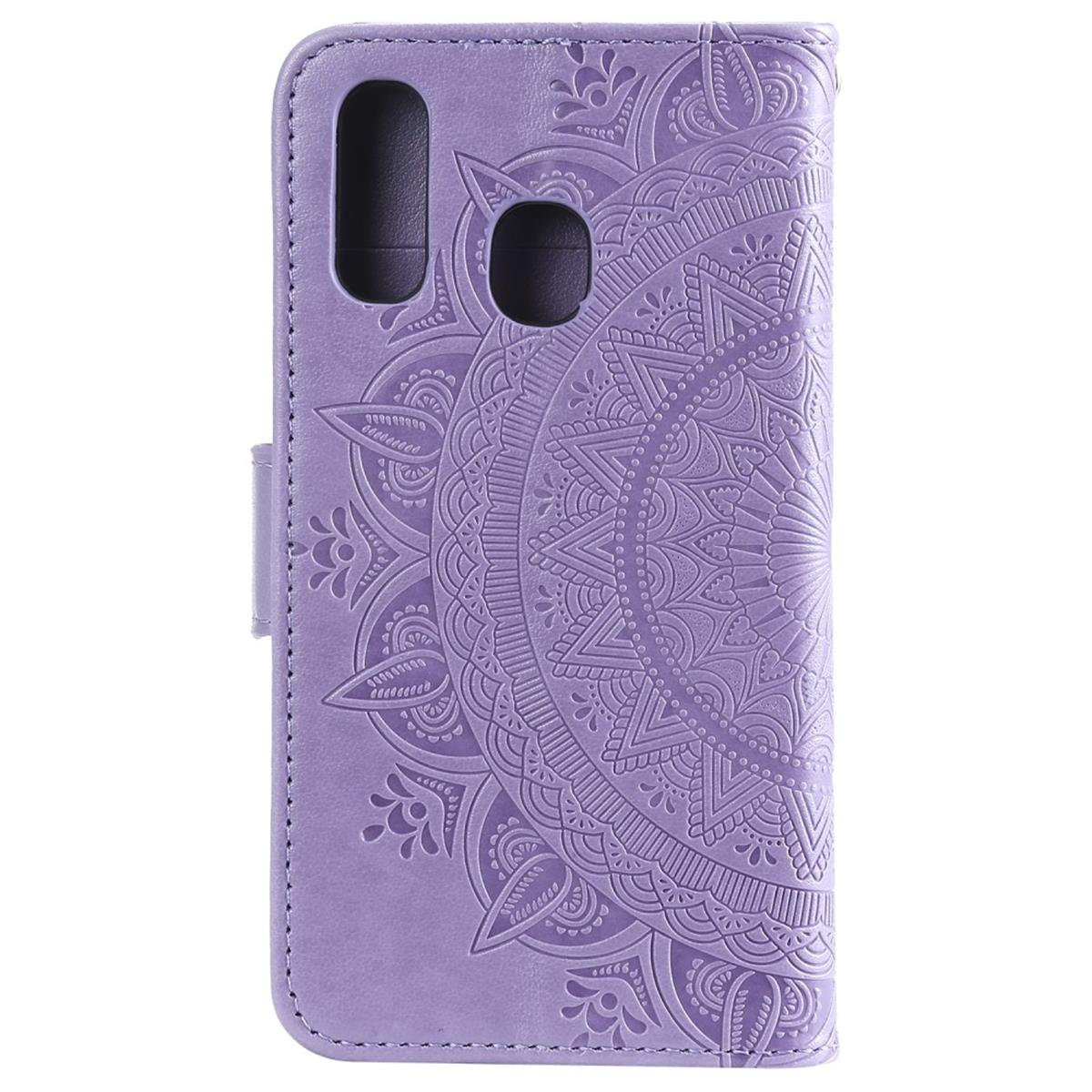 Muster, Klapphülle Galaxy A40, Bookcover, mit COVERKINGZ Lila Mandala Samsung,