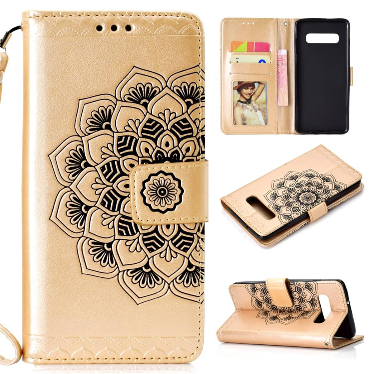 Muster, Samsung, Galaxy Mandala COVERKINGZ Gold Klapphülle Bookcover, mit S10,