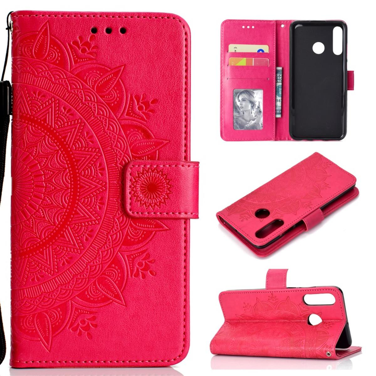 COVERKINGZ Klapphülle mit Mandala Muster, Bookcover, P30 Lite, Pink Huawei