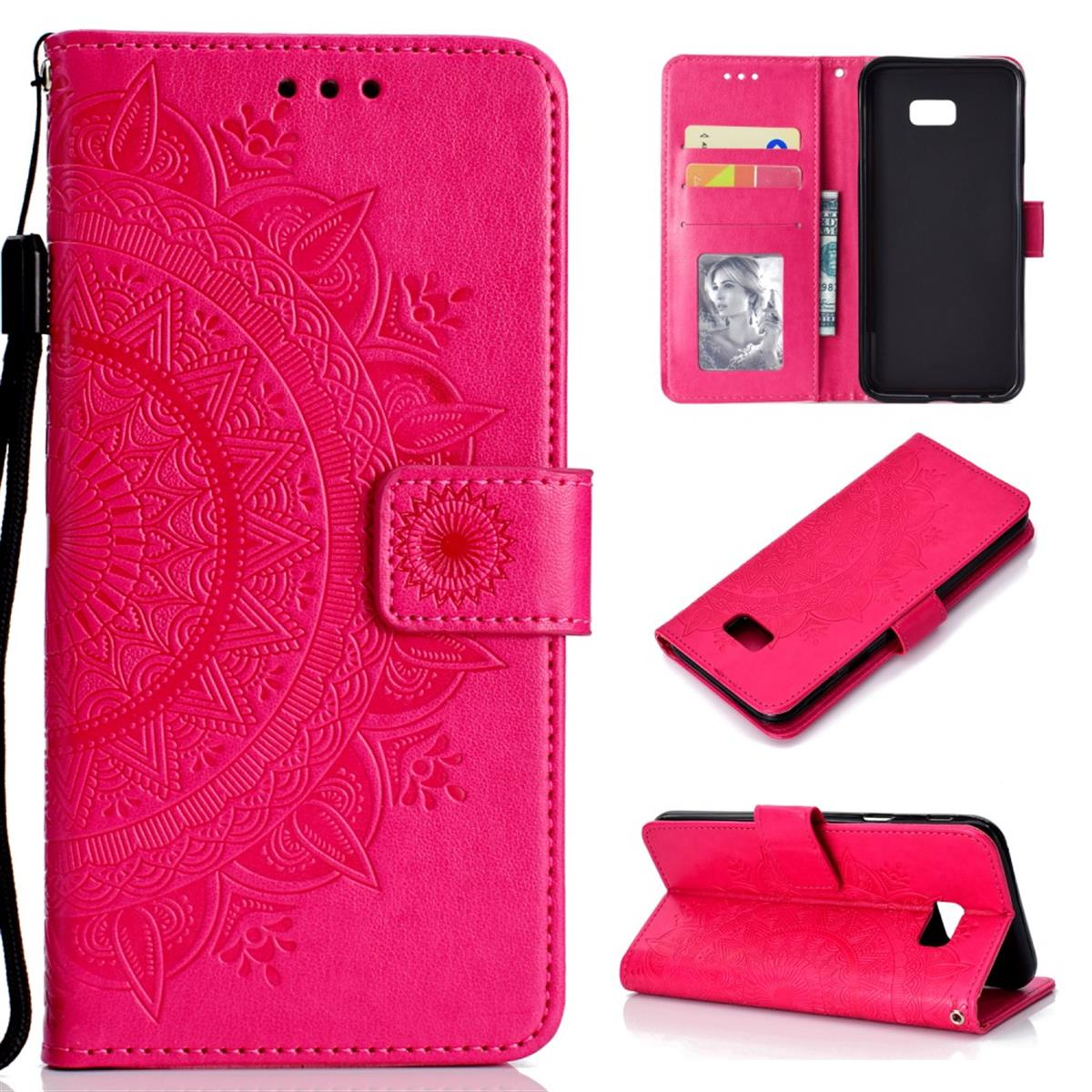 J4 Pink Bookcover, Galaxy COVERKINGZ Plus, Muster, Samsung, mit Klapphülle Mandala