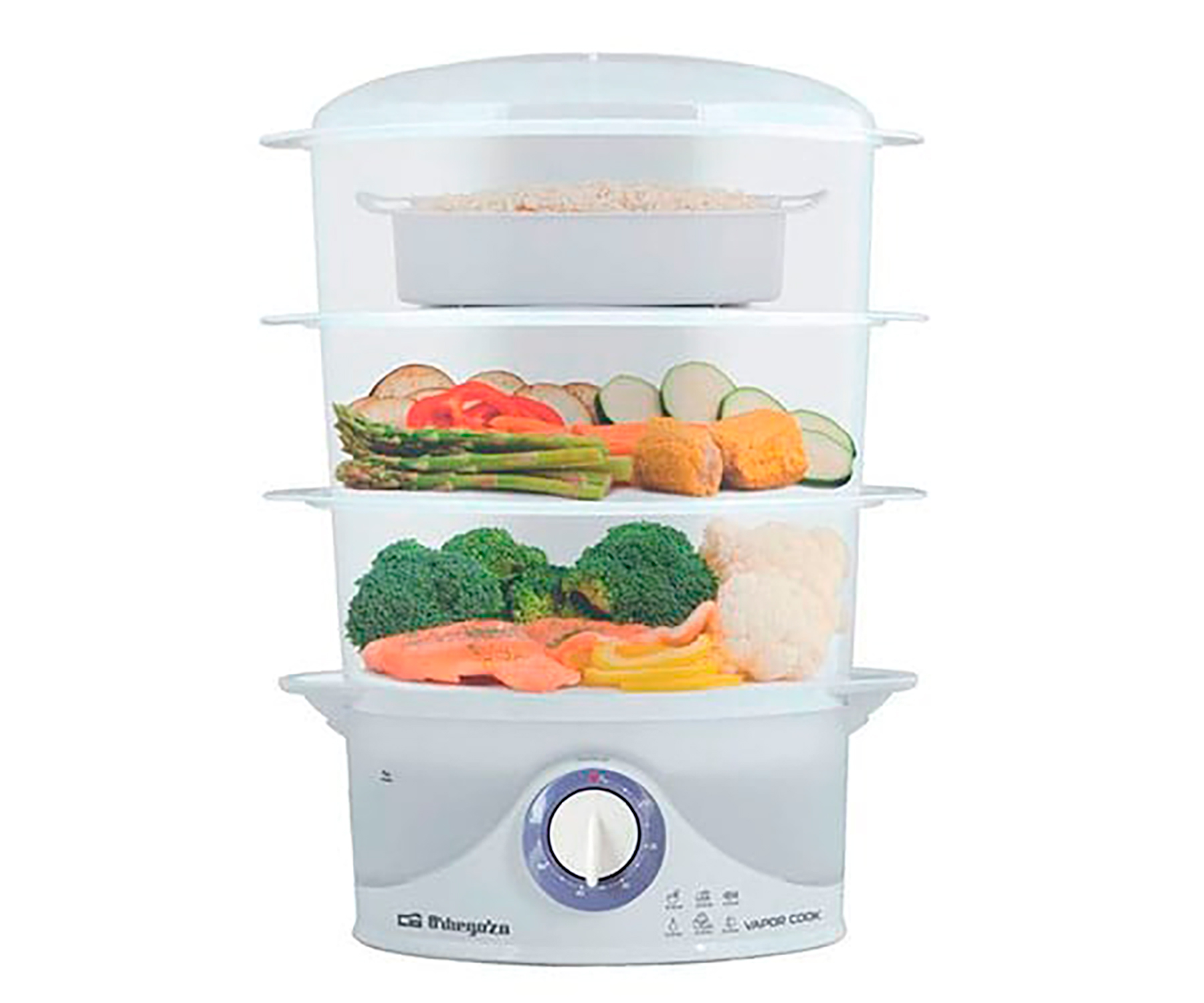 Cocedor - ORBEGOZO ORBEGOZO CO4015 COCEDOR AL VAPOR 3 RECIPIENTES 9L 800W LIBRE DE BPA