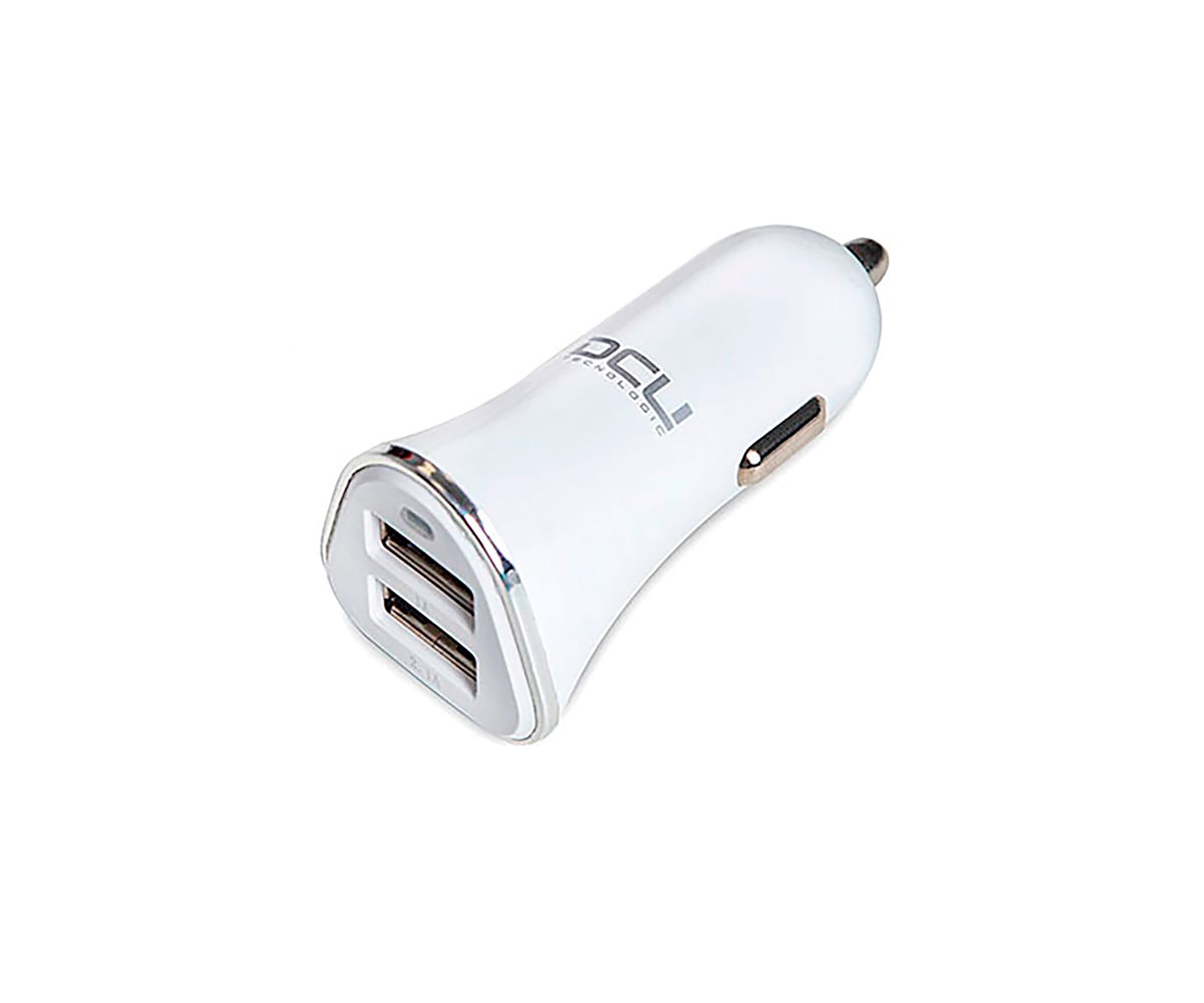 Cargador Coche Dcu 36100305 blanco titanio 2 usb mechero indicador led 2x del 2xusb 2.1a