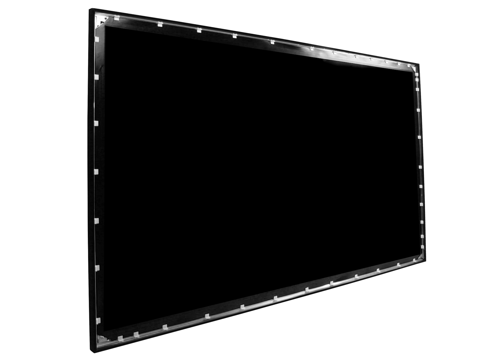 Black projection screen with a black frame.