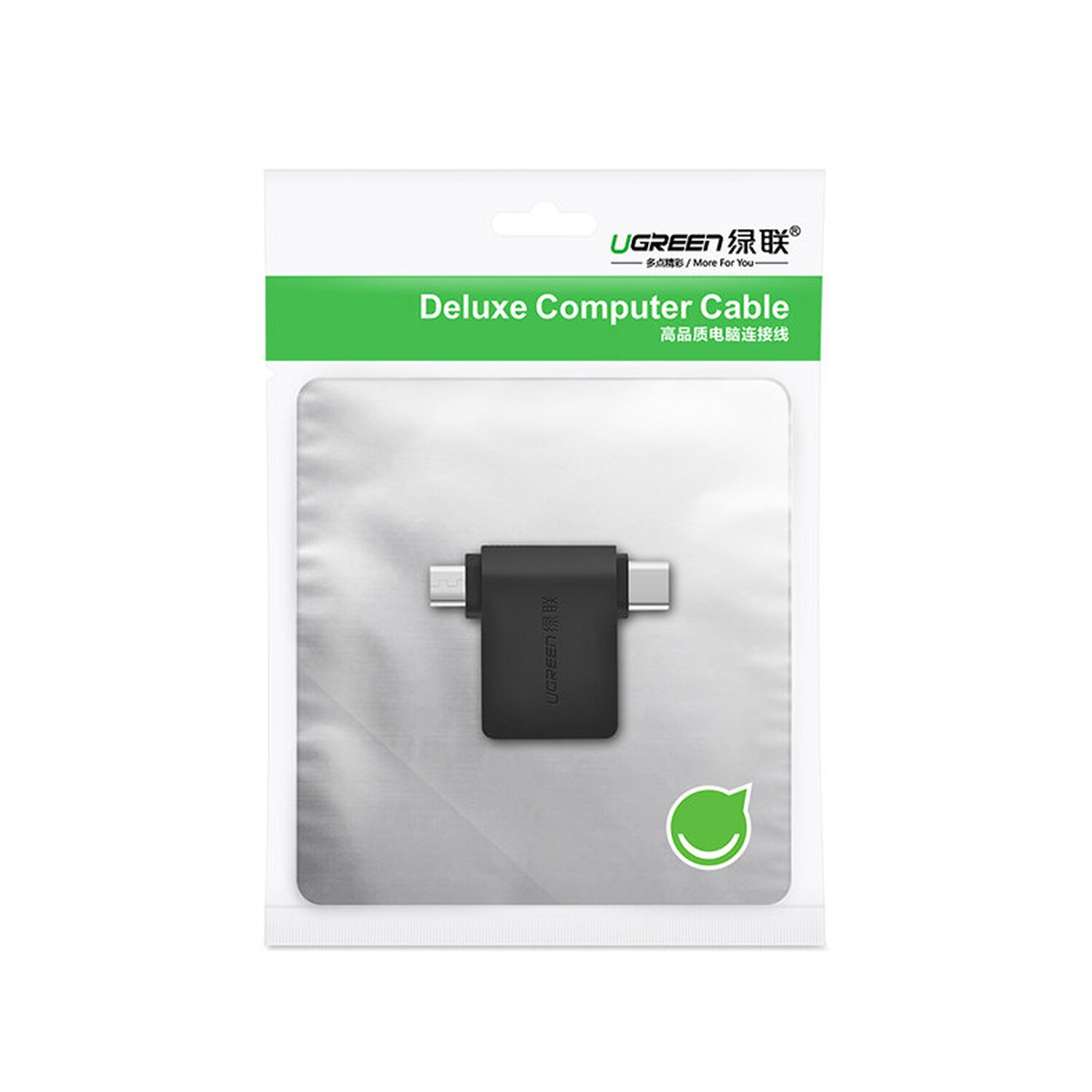 Ugreen Deluxe Computer Cable Verpackung. Das Kabel wird in einer transparenten Plastikverpackung gezeigt.