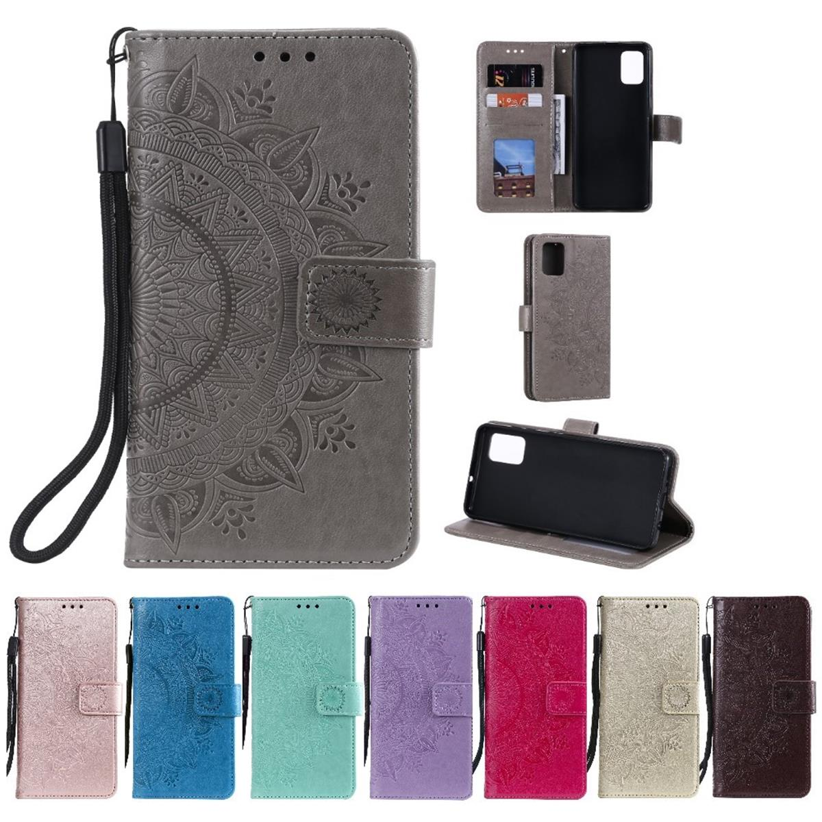 Galaxy A71, Muster, Klapphülle Mandala COVERKINGZ mit Bookcover, Lila Samsung,