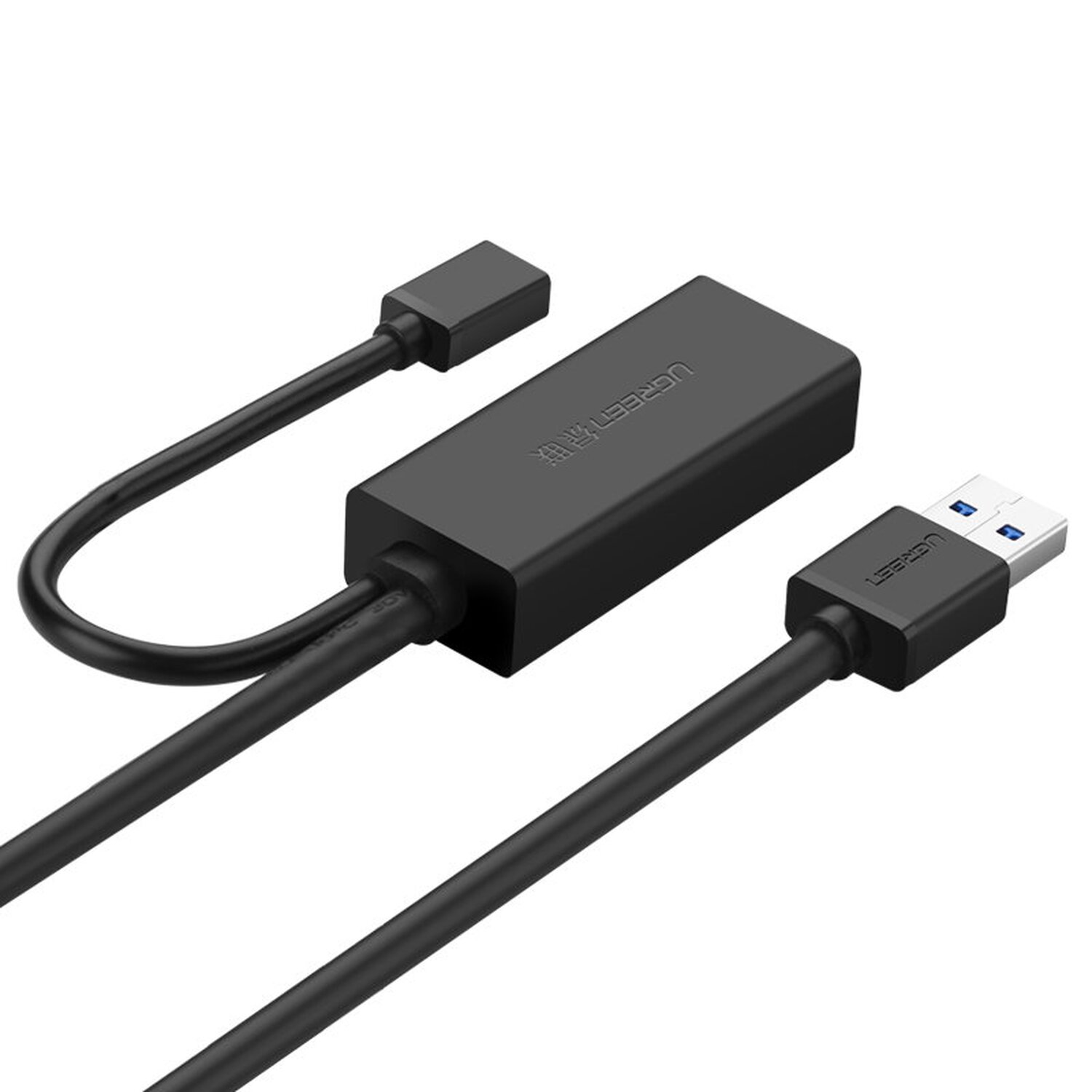 Schwarzer USB-Kabeladapter mit UGREEN-Logo.