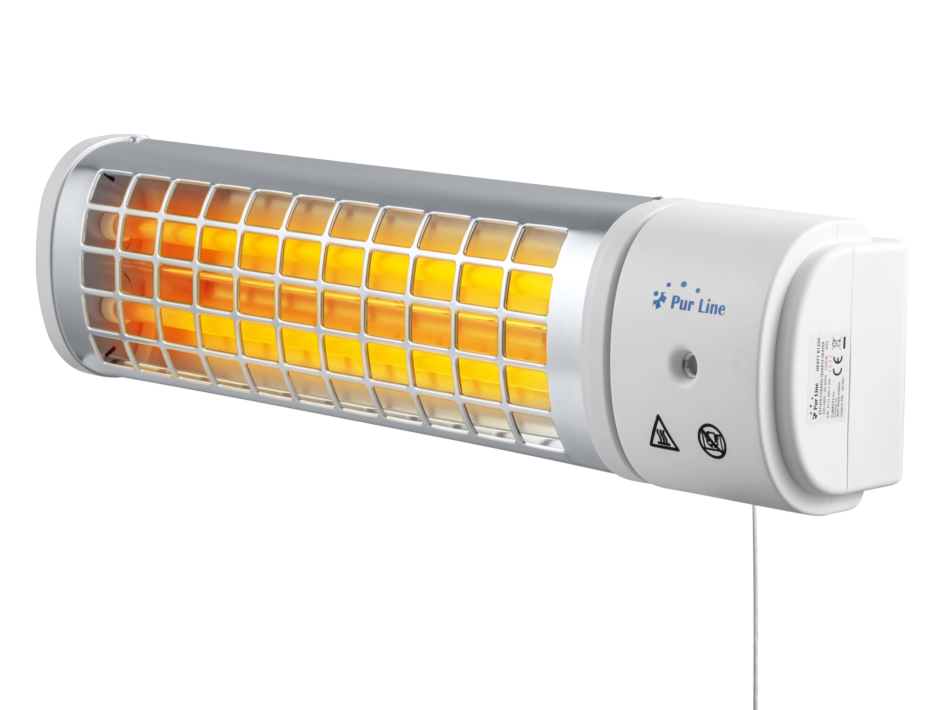 1200W, PURLINE (1200 für Halogen-Heizung Badezimmer Watt) den Halogen-Heizung