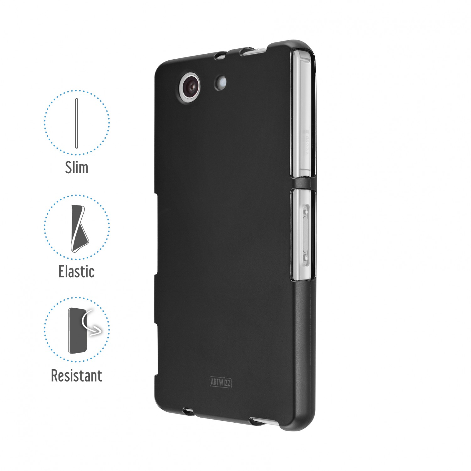 Xperia Compact, Z3 Case, Backcover, ARTWIZZ TPU Sony, Schwarz