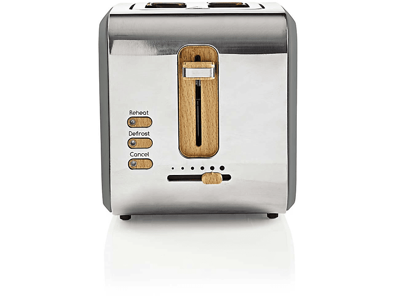 NEDIS KABT510EGY Toaster Grau (900 Watt, Schlitze: 2)