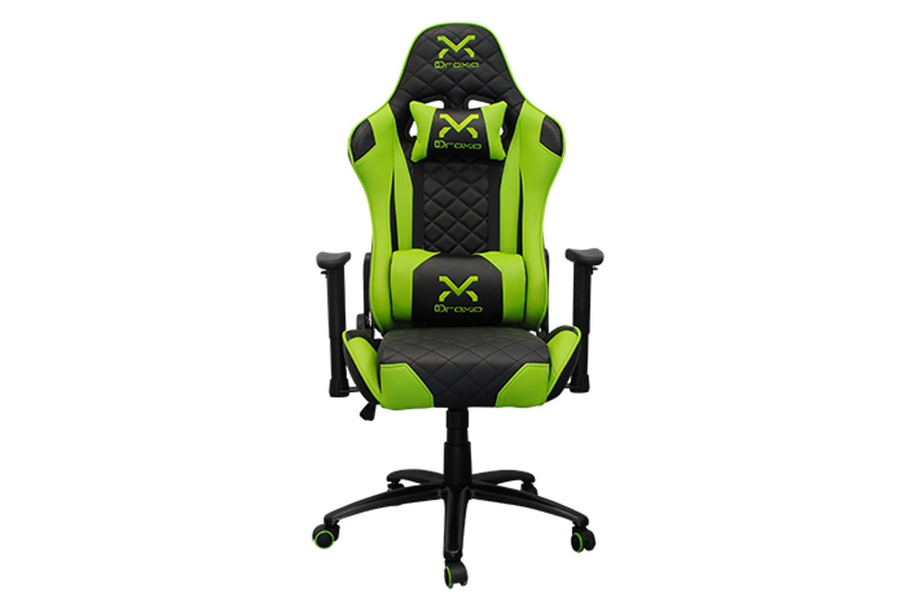 Silla Gamer Troun Negra Verde - Silla Gamer DROXIO Troun Negra Verde DROXIO, Reposabrazos2D (regulable en altura y anchura), 120 kg, Negro y Verde