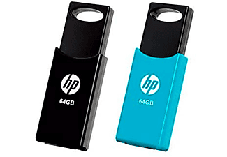 Pendrive (Pack 2ud.)  - HP HPFD212W64-BX TWINPACK NEGRO Y AZUL 2UD PENDRIVE USB 2.0 CON 64GB - ESCRITURA DE 5MB/s LECTURA DE HP, NEgro