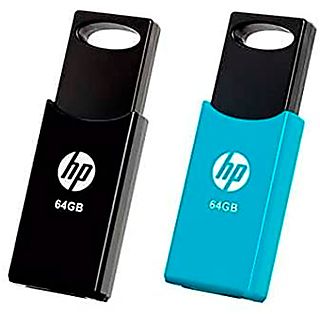 USB  - HP Twinpack Negro y azul / 2x Pendrives USB 2.0 de 64GB HP, Negro