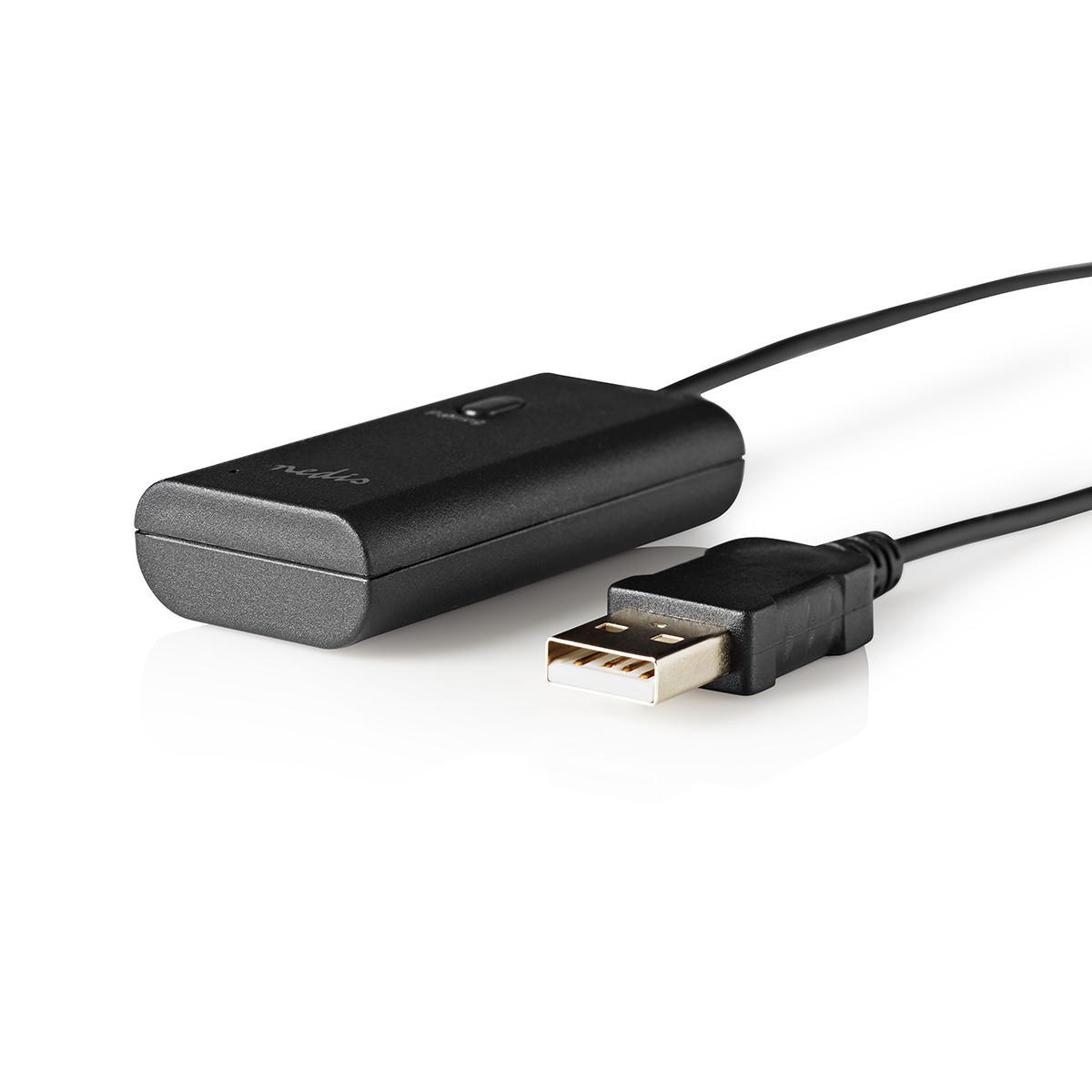 A black USB adapter with a USB and a connector.