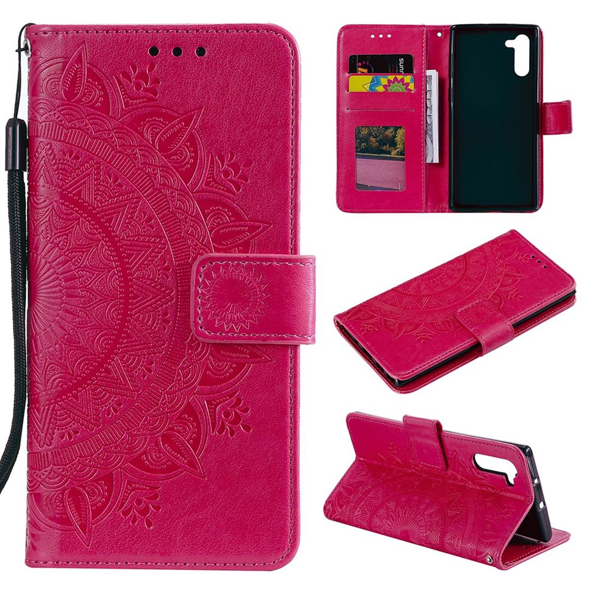 COVERKINGZ Klapphülle mit Mandala Samsung, Note10, Galaxy Pink Muster, Bookcover