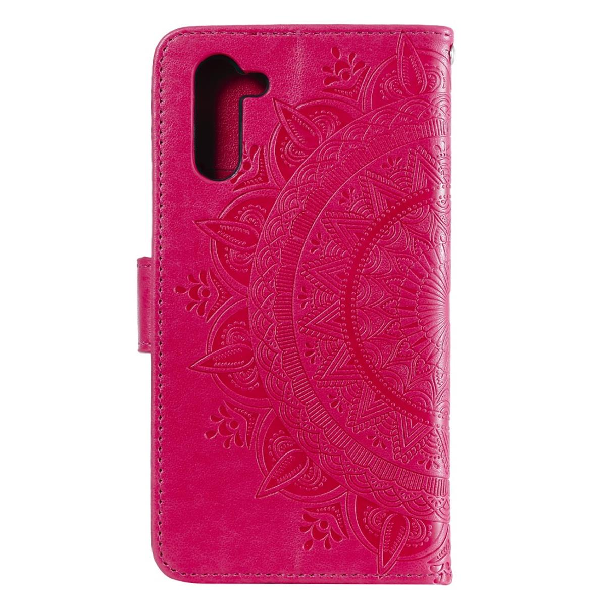 Note10, Bookcover, mit Mandala COVERKINGZ Samsung, Pink Galaxy Muster, Klapphülle