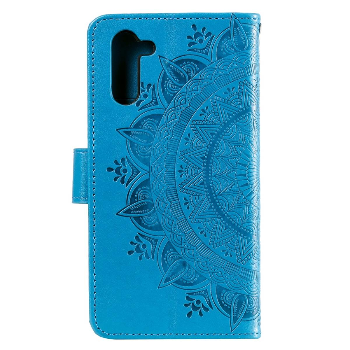 COVERKINGZ Klapphülle mit Mandala Muster, Bookcover, Blau Galaxy Note10, Samsung