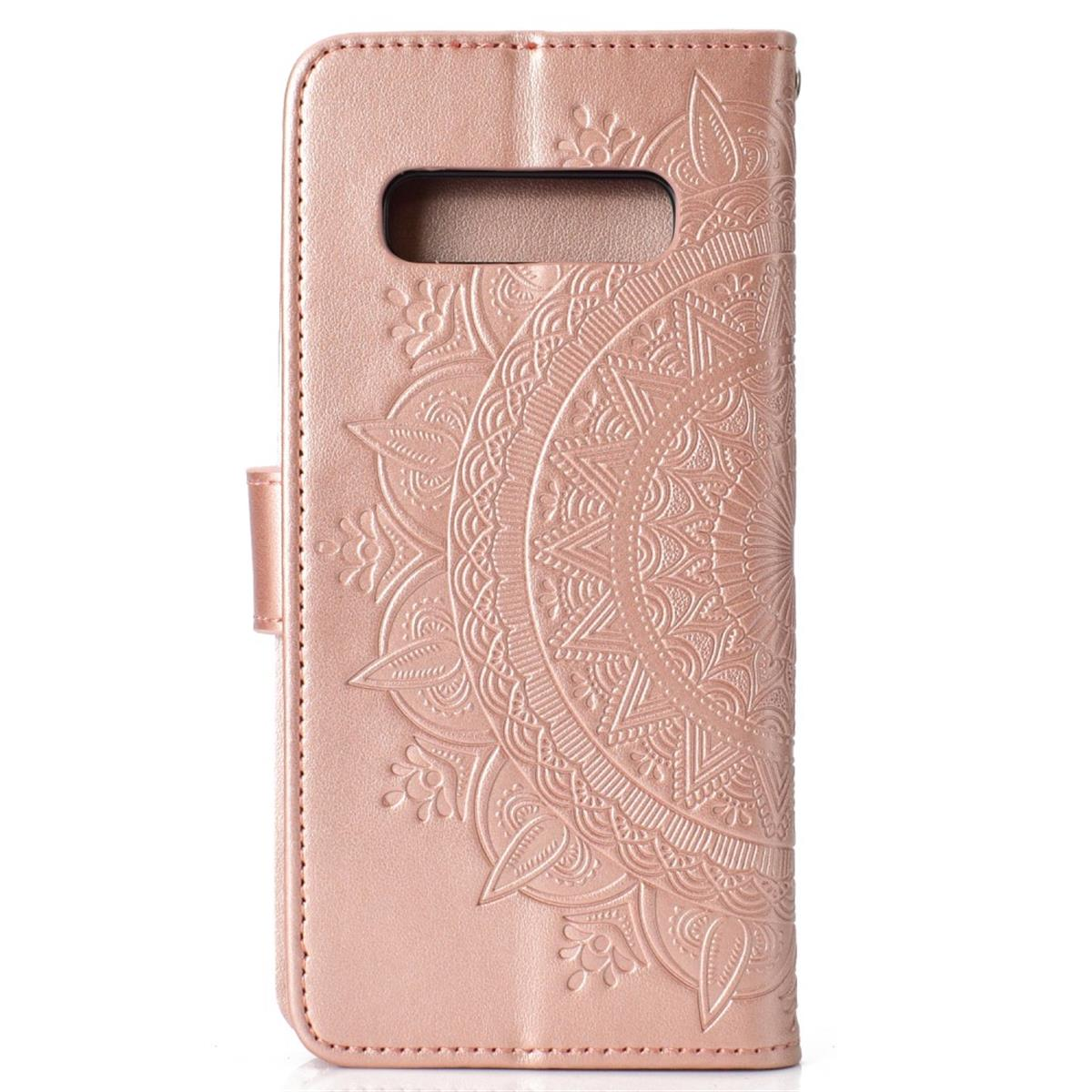 COVERKINGZ Klapphülle mit Roségold Bookcover, S10, Muster, Mandala Galaxy Samsung