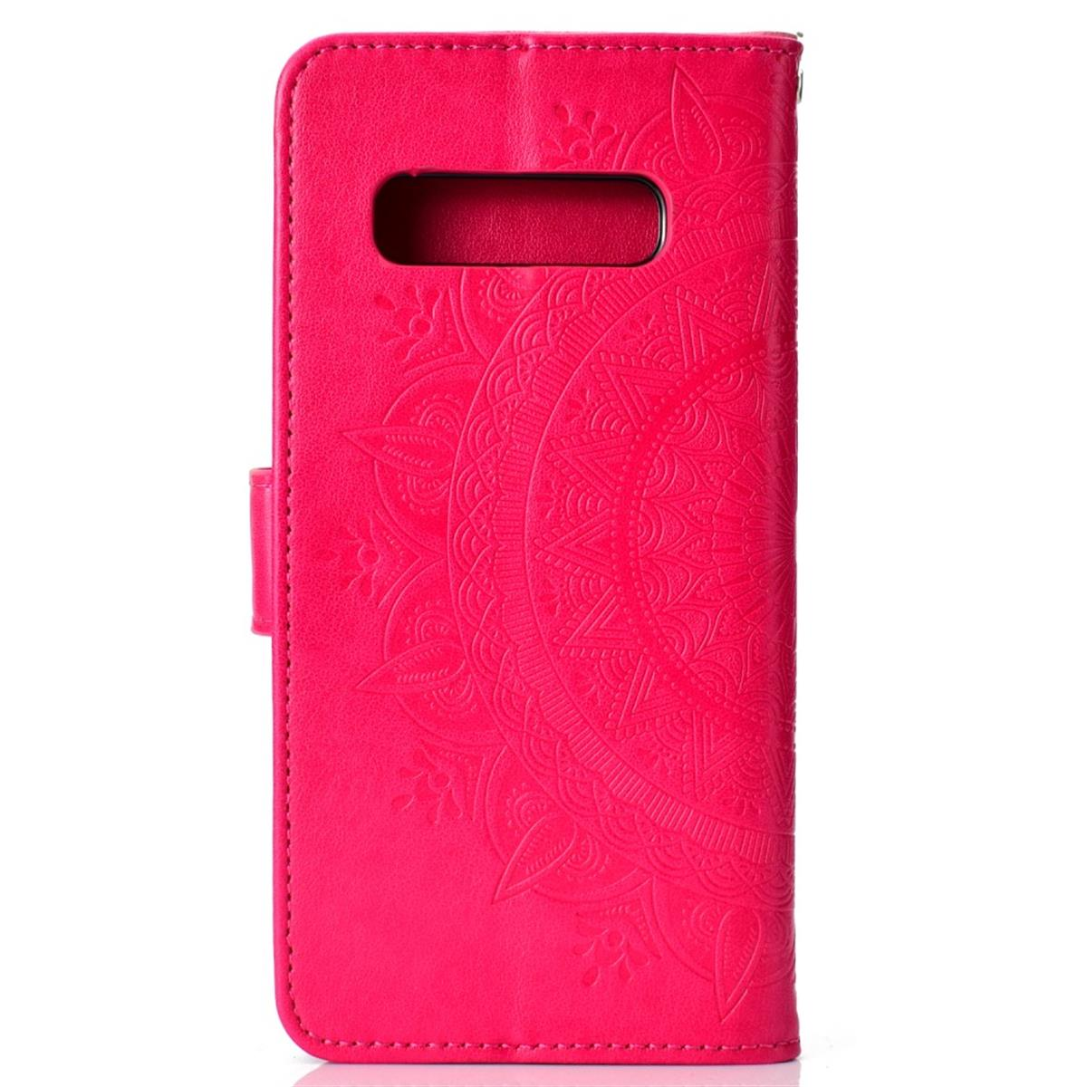 COVERKINGZ Klapphülle Galaxy Pink Muster, Samsung, Mandala Bookcover, mit S10