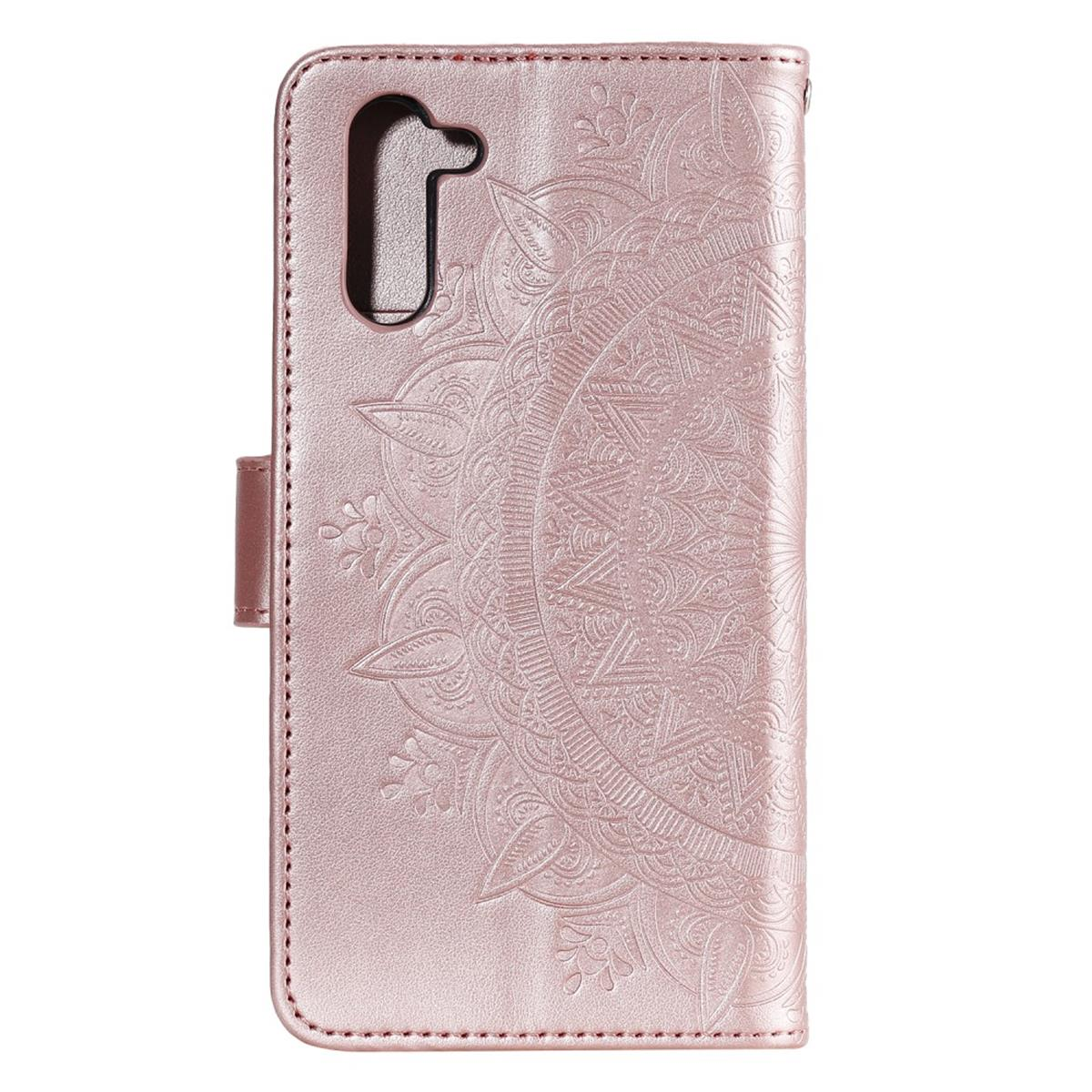 COVERKINGZ Klapphülle mit Mandala Roségold Samsung, Galaxy Note10, Bookcover, Muster