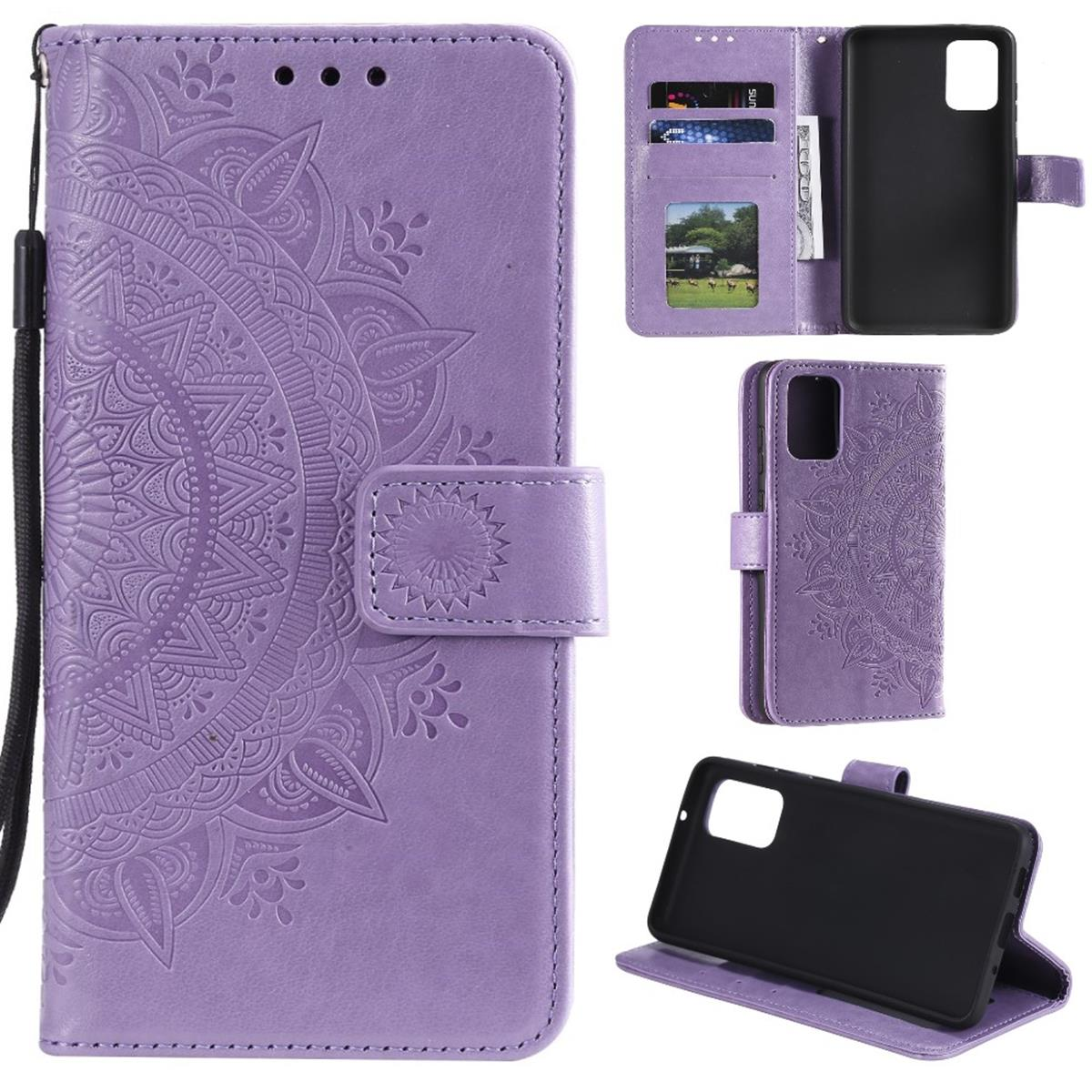 Lila Muster, Samsung, mit COVERKINGZ Klapphülle Galaxy Bookcover, Mandala A41,