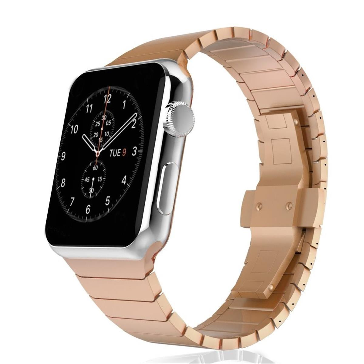Roségold Apple Smartband, 7/6/SE/5/4/3/2/1, COVERKINGZ Apple, 42/44/45/49mm, Edelstahl aus Gliederarmband Watch