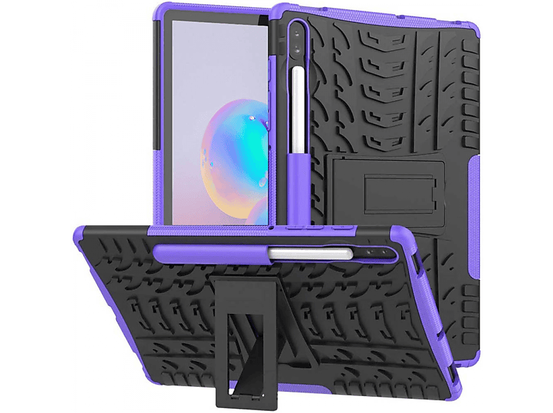 Urethan, - Stoßfest CASEONLINE Samsung Tablethülle für Thermoplastisches 2i1 Backcover Violett Multicolor