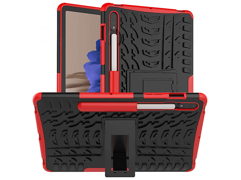 CASEONLINE Stoßfest 2i1 - Rot Urethan, Backcover Samsung Multicolor Tablethülle für Thermoplastisches