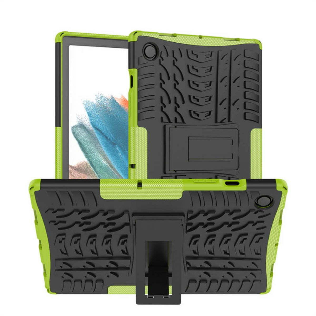 CASEONLINE Stoßfest 2i1 Backcover Thermoplastisches Multicolor Tablethülle Grün für Samsung Urethan, 