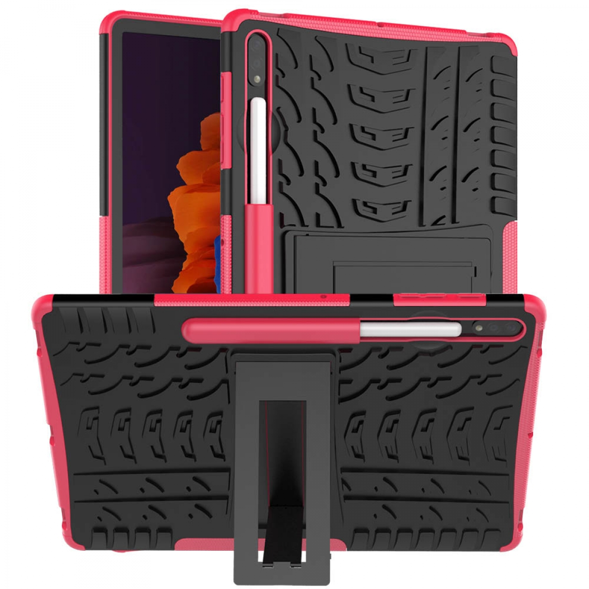 CASEONLINE Stoßfest 2i1 Samsung Pink Backcover Thermoplastisches - für Tablethülle Multicolor Urethan
