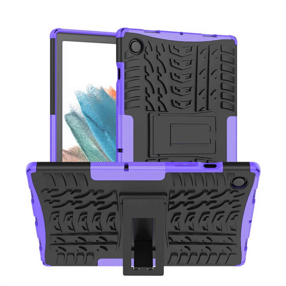CASEONLINE für Backcover Samsung Multicolor Urethan, 2i1 Stoßfest - Tablethülle Violett Thermoplastisches